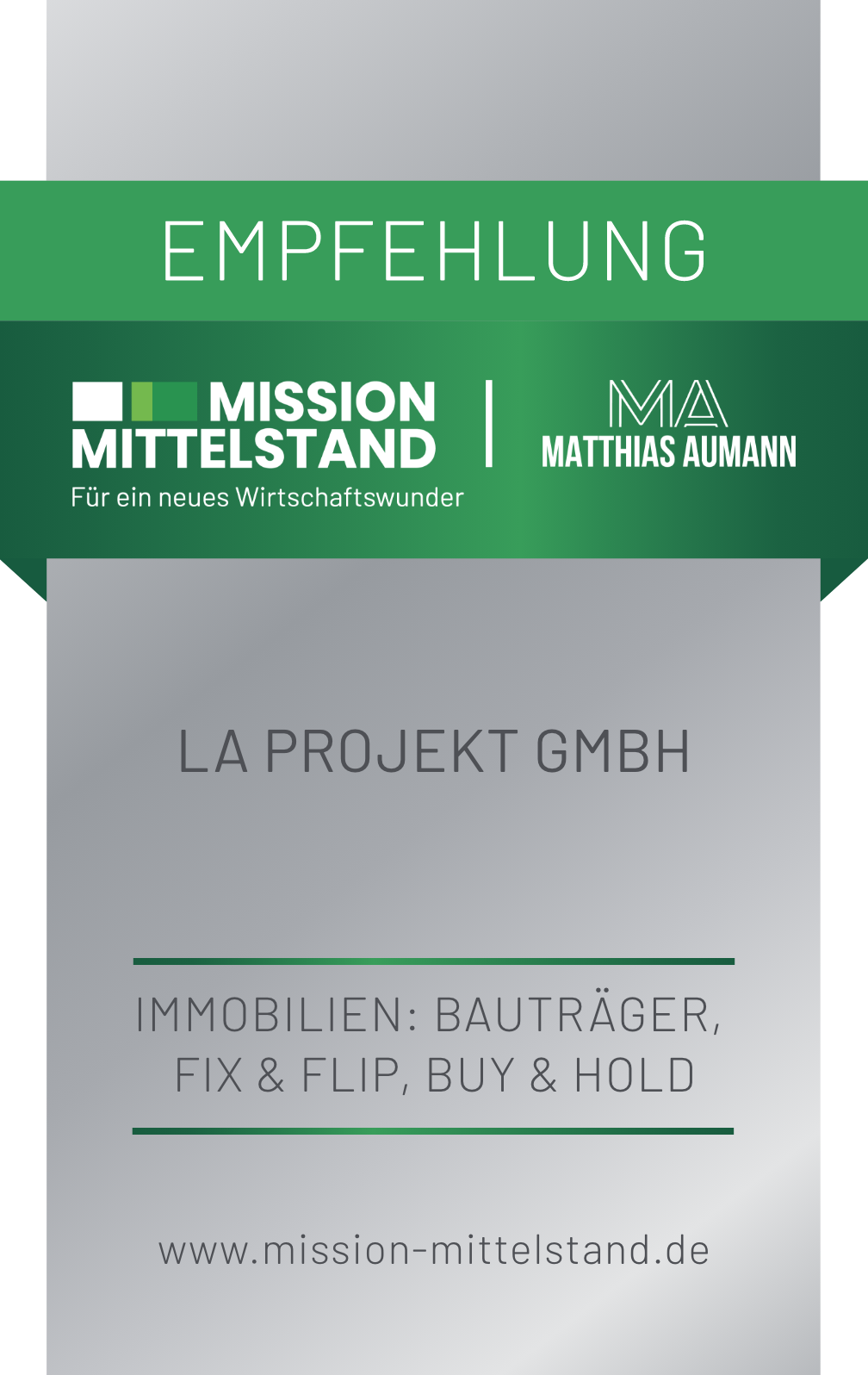 Mission Mittelstand – Empfehlung für die LA Projekt GmbH